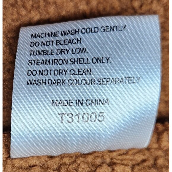 Men's Tuaova Hoodie Brown Quarter Zip Fleece Lined Size M No Hood Drawstring - Picture 9 of 9